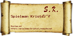 Spielman Kristóf névjegykártya